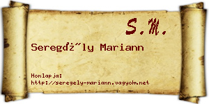 Seregély Mariann névjegykártya