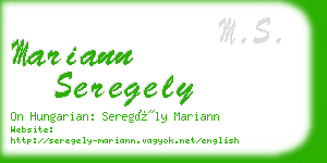 mariann seregely business card